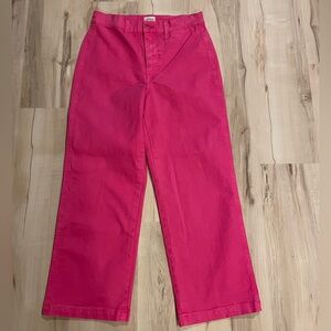J Crew Slim Wide Leg Crop Jean Size 28 Pink Crop Length Stretch
